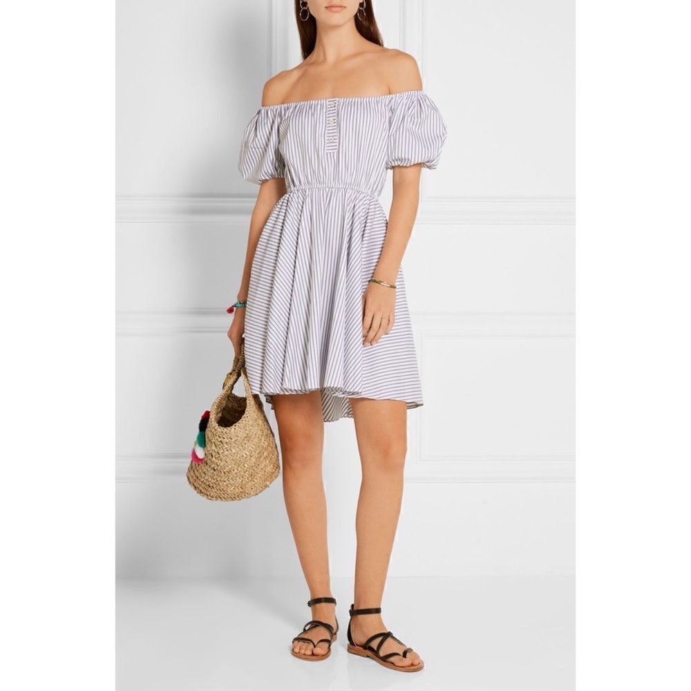 Caroline Constas Bardot Stripe Dress